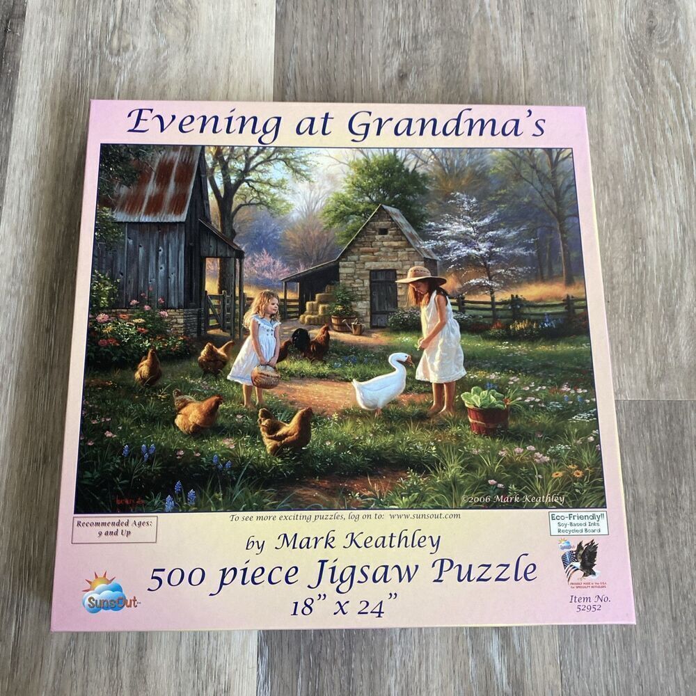 Sunsout evening at grandma's 500 pc jigsaw puzzle 18"x24" Complete